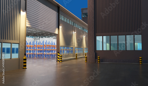 Warehouse exterior with ope...