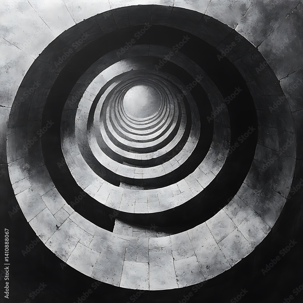 Obraz premium Infinite spiral staircase surreal illusion high resolution background