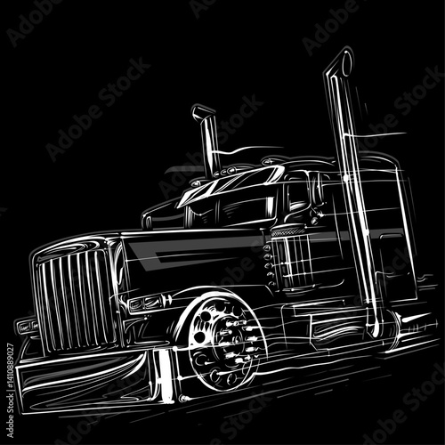 Truck Loaded Vector Illustration Clipart