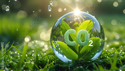 CO2 Bubble Grass Field Sunlight Environment Nature