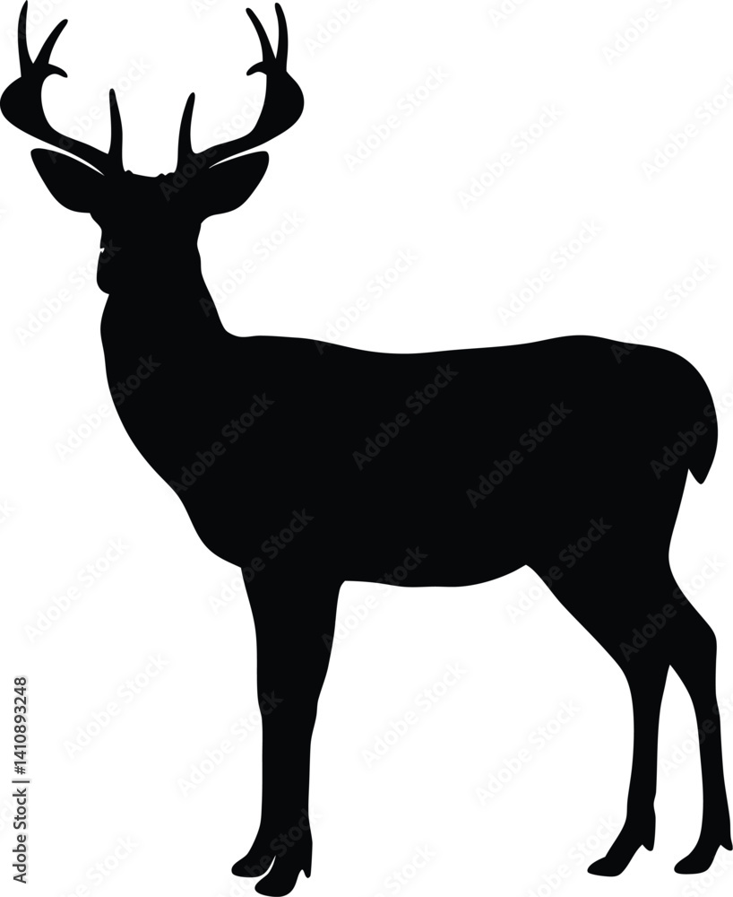 Fototapeta premium Majestic Deer Silhouette Emblem of Wilderness Grace