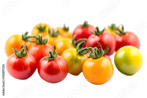 Wallpaper Mural Assortment of vibrant cherry tomatoes with hues of red and yellow against a transparent background Torontodigital.ca