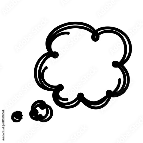 Hand-drawn thought bubble icon representing imagination or reflection - concept of thinking memory creativity daydream emotions ideas personal thoughts