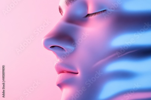 Wallpaper Mural Abstract face profile with closed eyes Torontodigital.ca