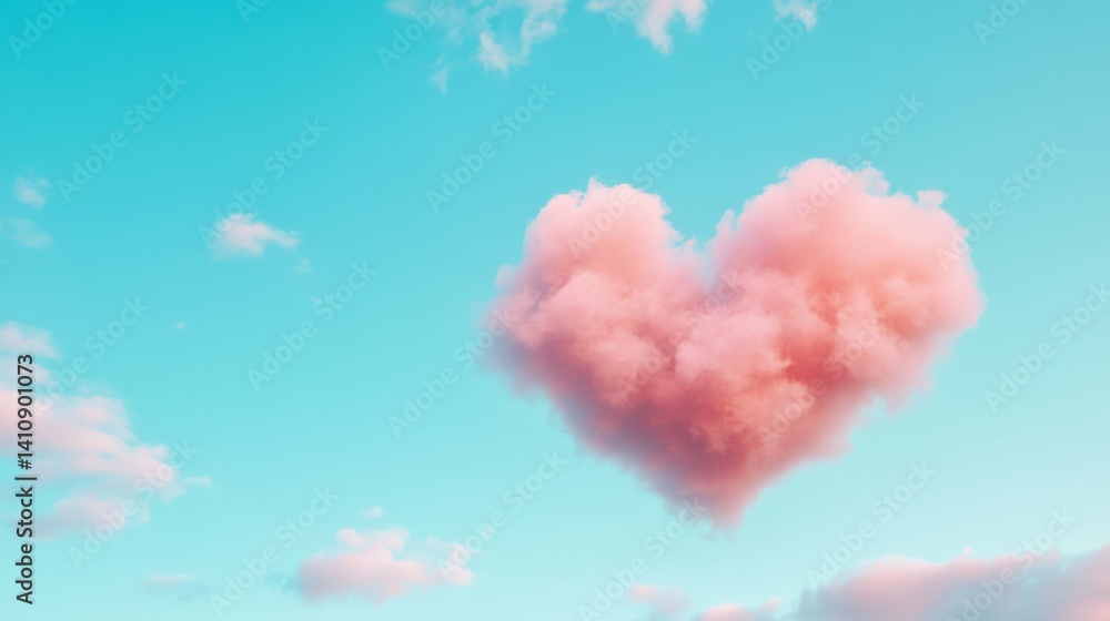 Heart shaped cloud in blue sky Heart shaped cloud in blue sky
