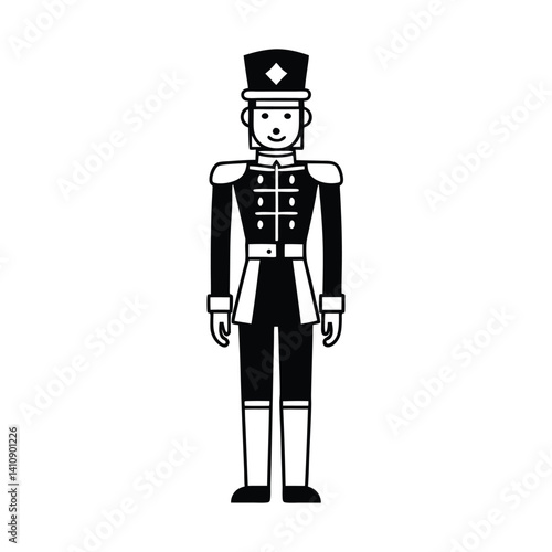 Silhouette of Nutcracker Soldier in Classic Uniform