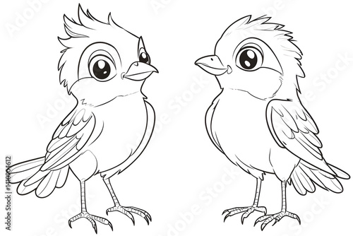 Obraz na płótnie Adorable baby birds illustration w salonie
