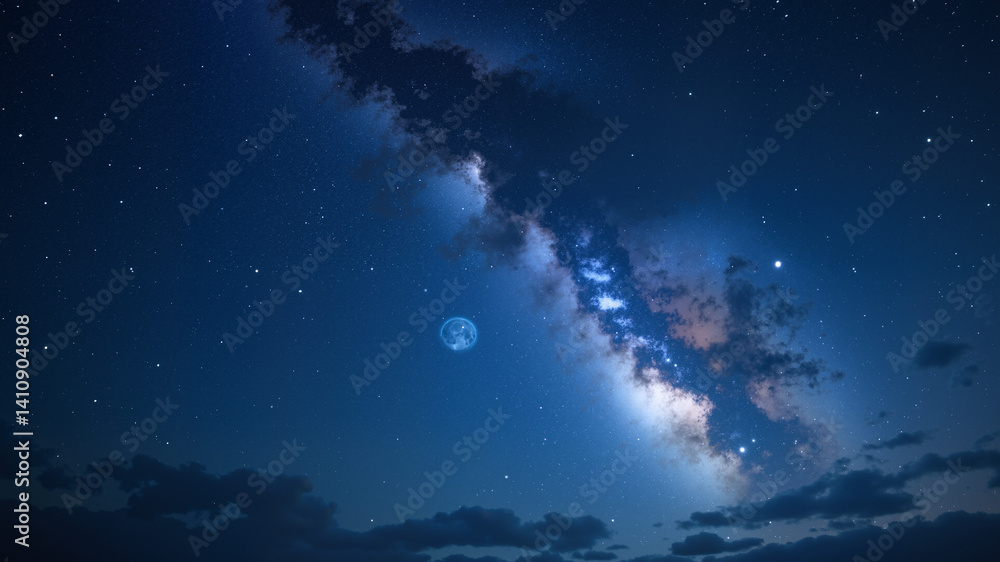 Fototapeta premium celestial starry night digital background