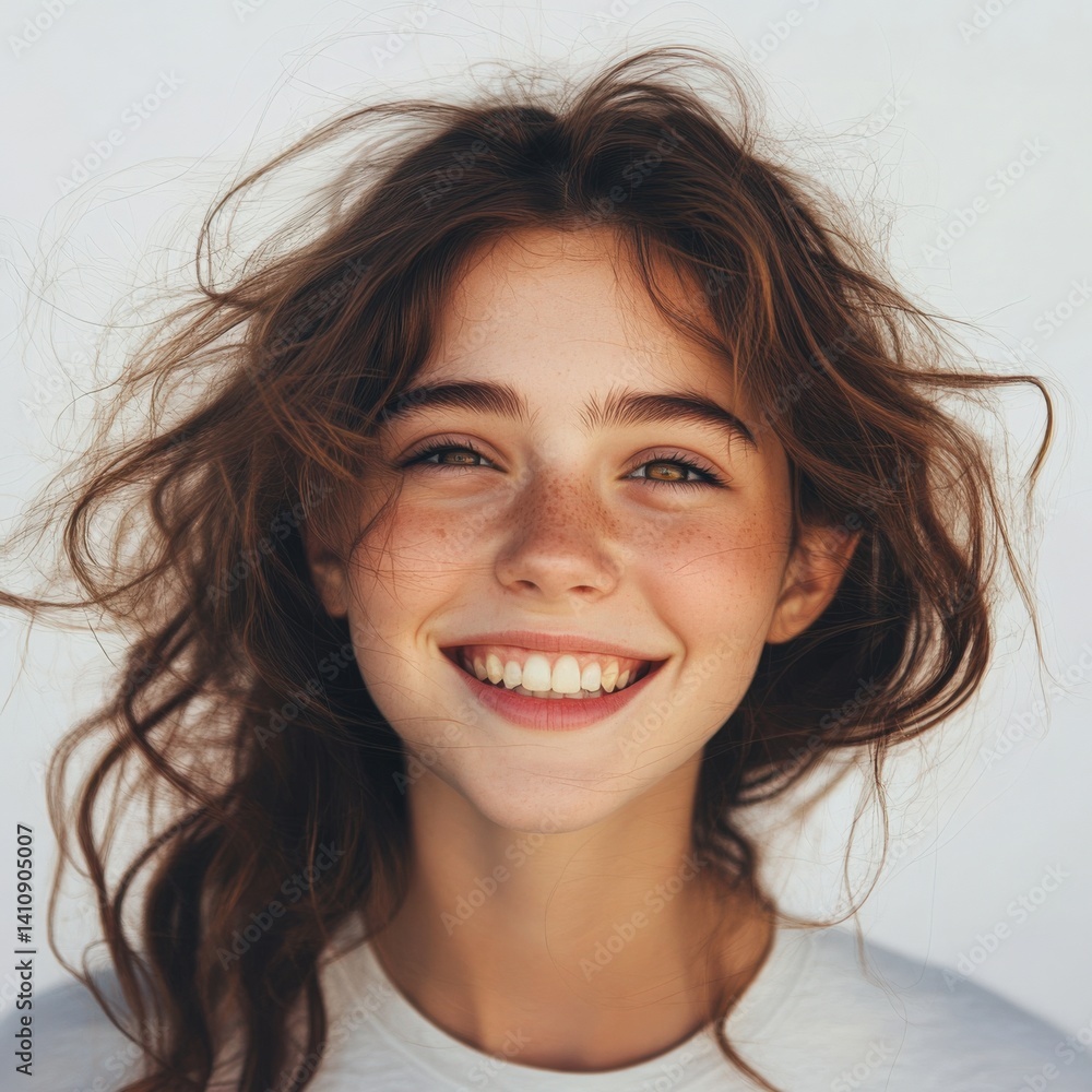Happy girl smiles wide Happy girl smiles wide