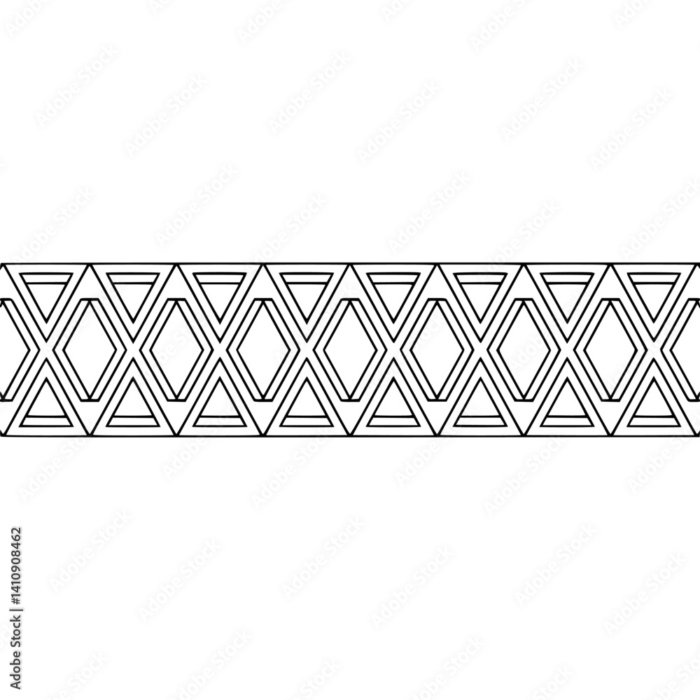 Geometric Border Pattern: Black Line Art on White Background