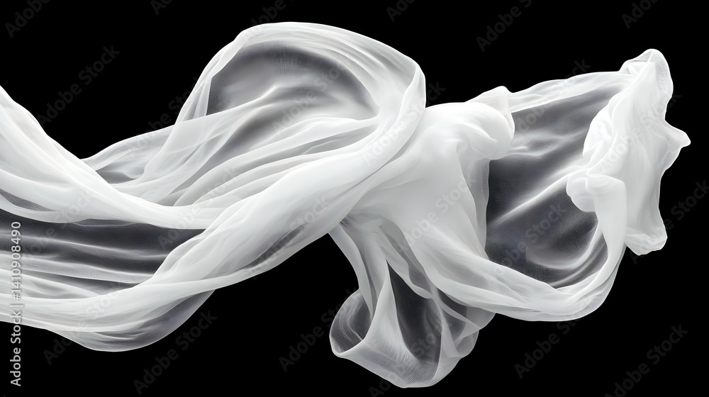 Abstract Flowing White Fabric Design Abstract Flowing White Fabric Design