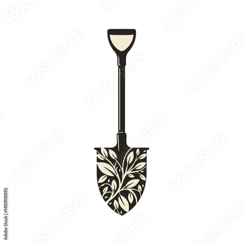Shovel with floral design, perfect for gardening enthusiasts.