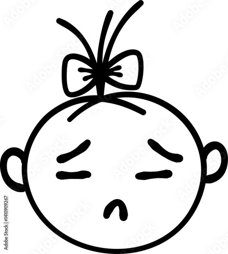 Sad baby outline
