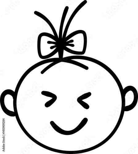 Happy baby outline