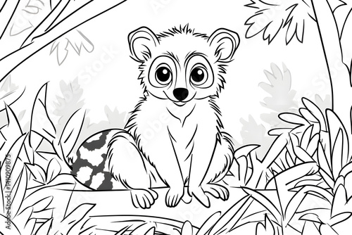 Obraz na płótnie Adorable baby raccoon pencil sketch illustration w salonie