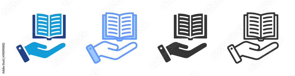 Encourage Reading icon set multiple style collection