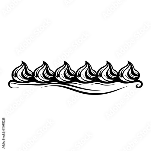 Elegant Black and White Swirl Flourish Vector Design