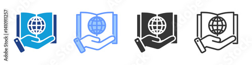 Encyclopedia icon set multiple style collection