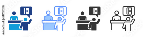 Lending Desk icon set multiple style collection