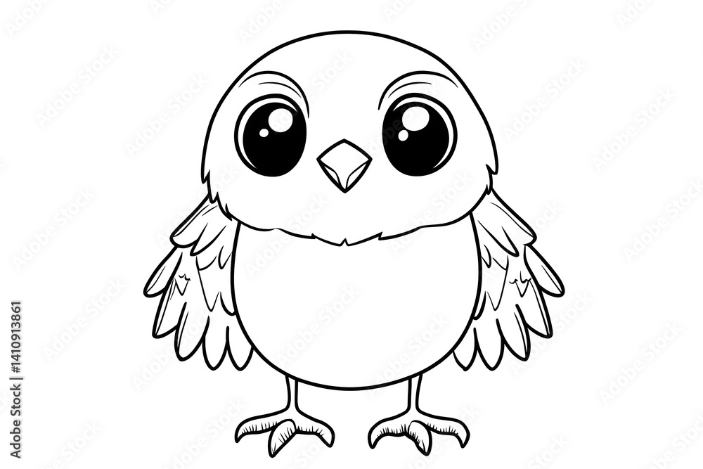Adorable cartoon baby owl illustration