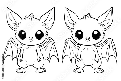 Obraz na płótnie Adorable cartoon bats illustration w salonie
