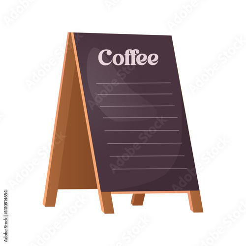 Chalk board with hand lettering Coffee for cafe menu design isolated on white background.
