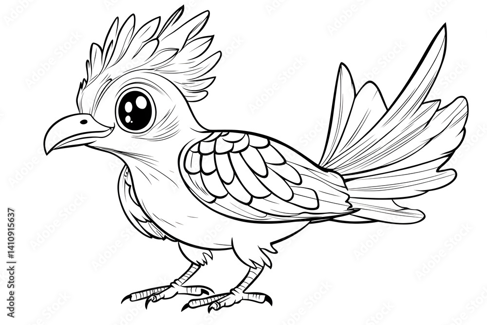 Adorable cartoon bird sketch