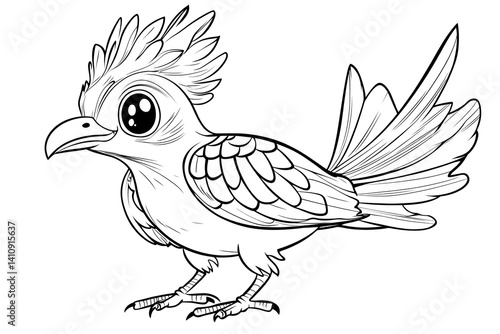 Obraz na płótnie Adorable cartoon bird sketch w salonie