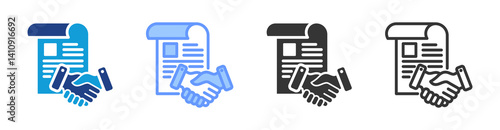 Agreement icon set multiple style collection