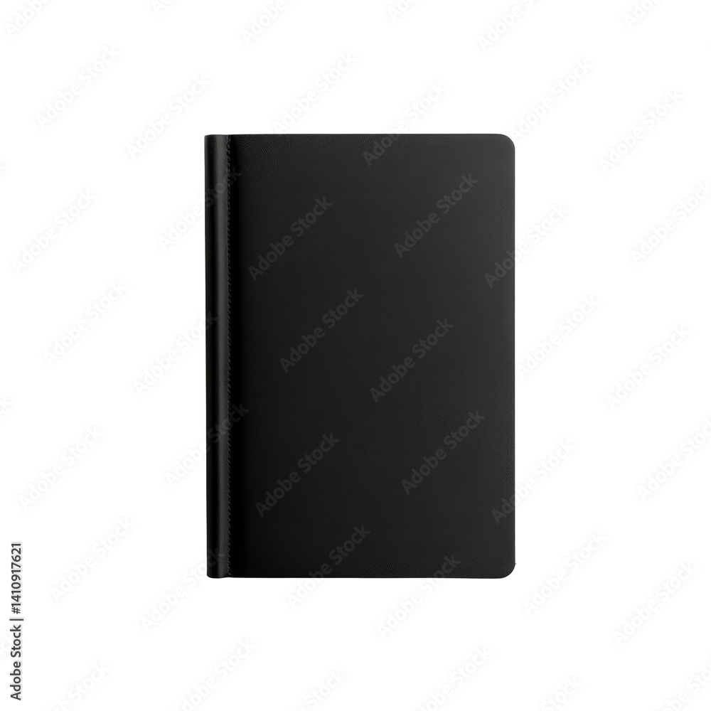 Sleek black notebook with plain cover for writing journals or creative projects Sleek black notebook with plain cover for writing journals or creative projects