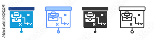 Strategic Planning icon set multiple style collection
