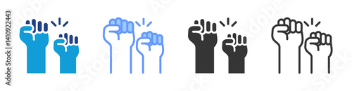 Empowerment icon set multiple style collection