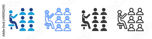Mentorship icon set multiple style collection