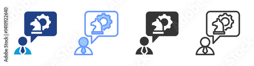Strategic Thinking icon set multiple style collection