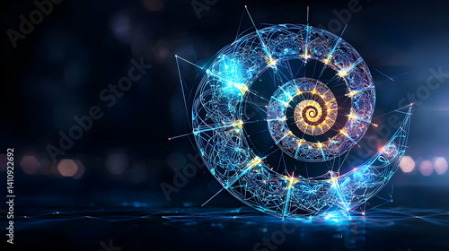 Wallpaper Mural Abstract Glowing Spiral Design With Colorful Lights Torontodigital.ca