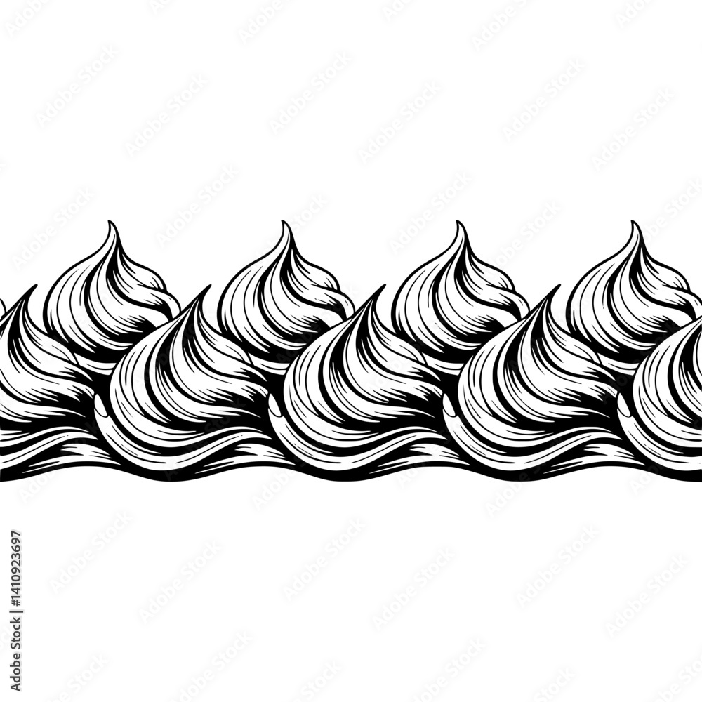 Obraz premium Black and White Abstract Pattern - Swirls, Waves, and Design Elements