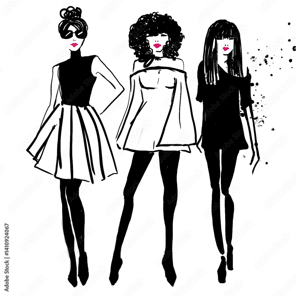 set of fashion girls
