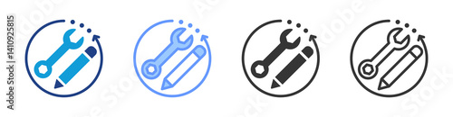 Vocational Training icon set multiple style collection