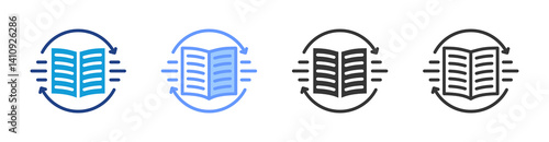 Continuing Education icon set multiple style collection