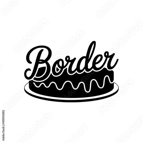 Decorative "Border" Text Design with Cake Graphic