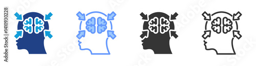 Concentration icon set multiple style collection