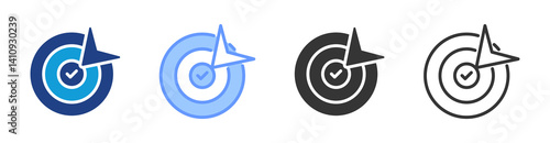 Goals icon set multiple style collection