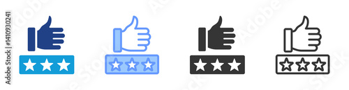Review icon set multiple style collection