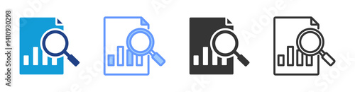 Analysis icon set multiple style collection