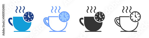 Breaks icon set multiple style collection