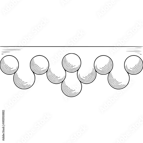 Abstract Line Art: Bubbles and Horizontal Bar, Minimalist Design