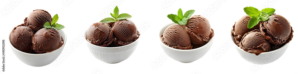 Chocolate Ice Cream Bowl Clipart – Isolated on Transparent Background Chocolate Ice Cream Bowl Clipart – Isolated on Transparent Background