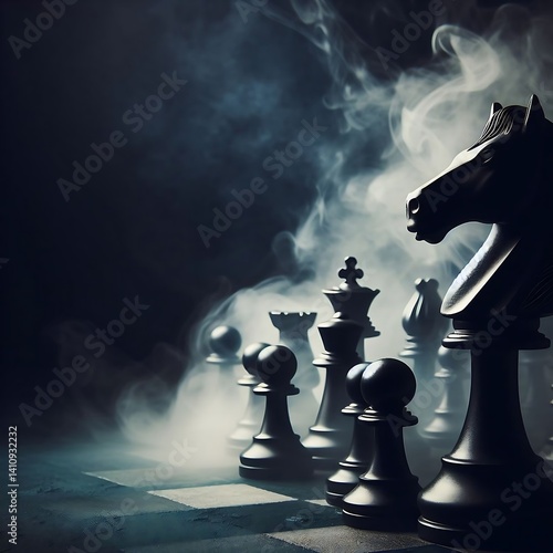 Surreal Chessboard with Cloudy Sky Drama