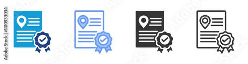 Certificate Of Origin icon set multiple style collection