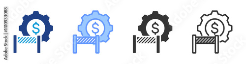 Trade Barrier icon set multiple style collection